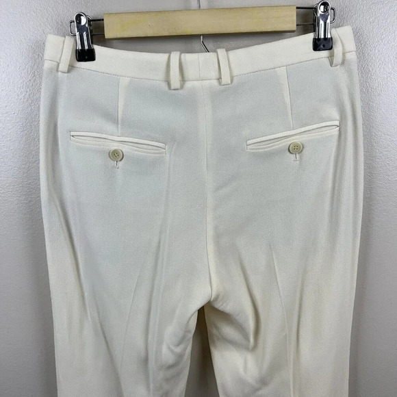 Theory Hartsdale Rosna Crepe Pants Size 2 Ivory Straight Leg Career Work Office - Picture 7 of 9